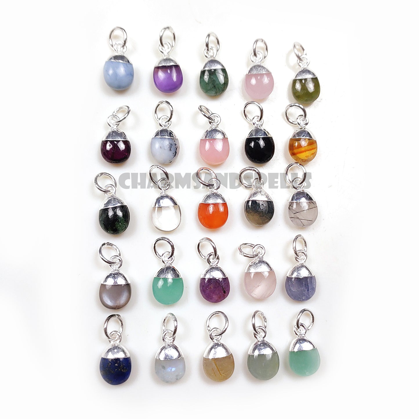 Minimalist Oval Gemstone Necklace, 925 Silver Birthstone Pendant Jewelry