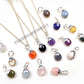 Minimalist Oval Gemstone Necklace, 925 Silver Birthstone Pendant Jewelry