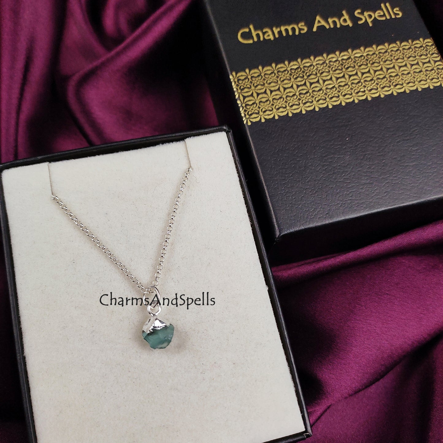 Raw Neon Apatite Necklace | Natural Gemstone Pendant Yellow Gold Jewelry