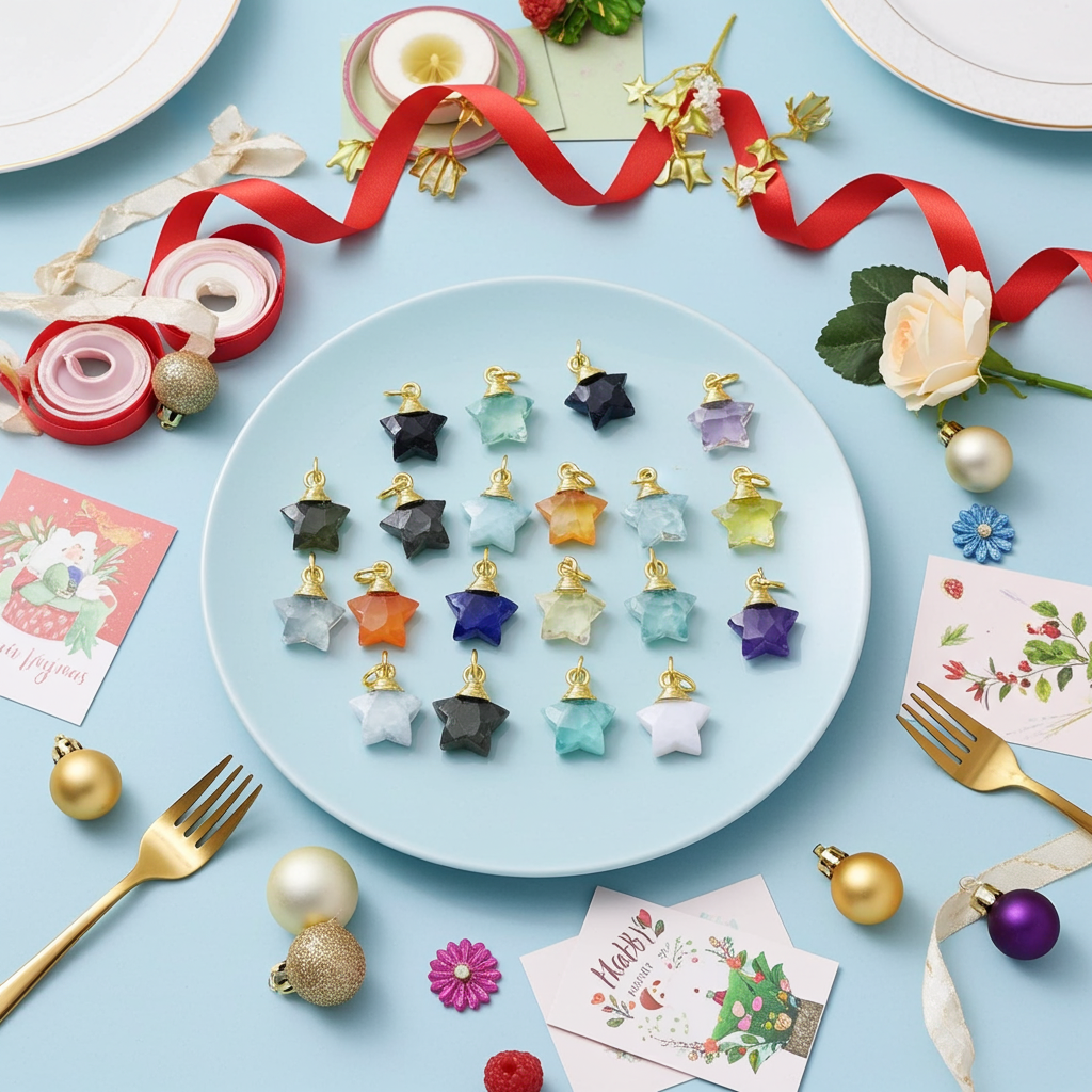 10mm Crystal Star Pendant Natural Stone