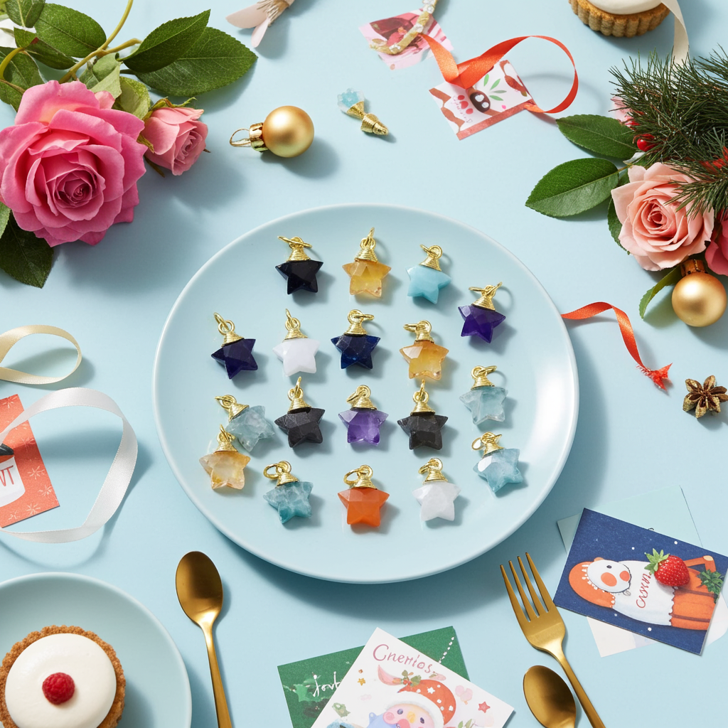 10mm Crystal Star Pendant Natural Stone