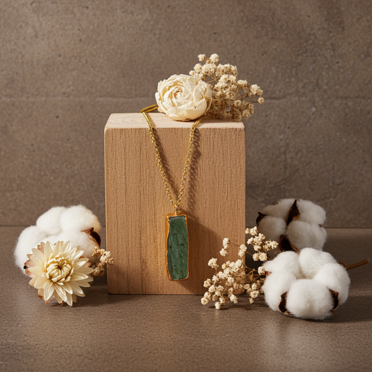 Raw Green Kyanite Necklace