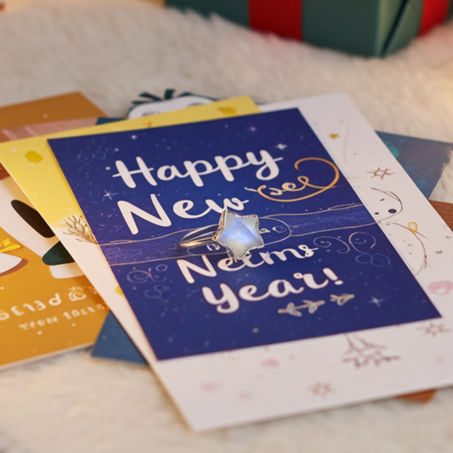 Natural Moonstone Star Ring | Electroplated Handmade June Birthstone