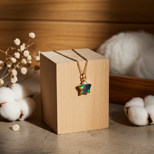 Aurora Opal Star Pendant Necklace