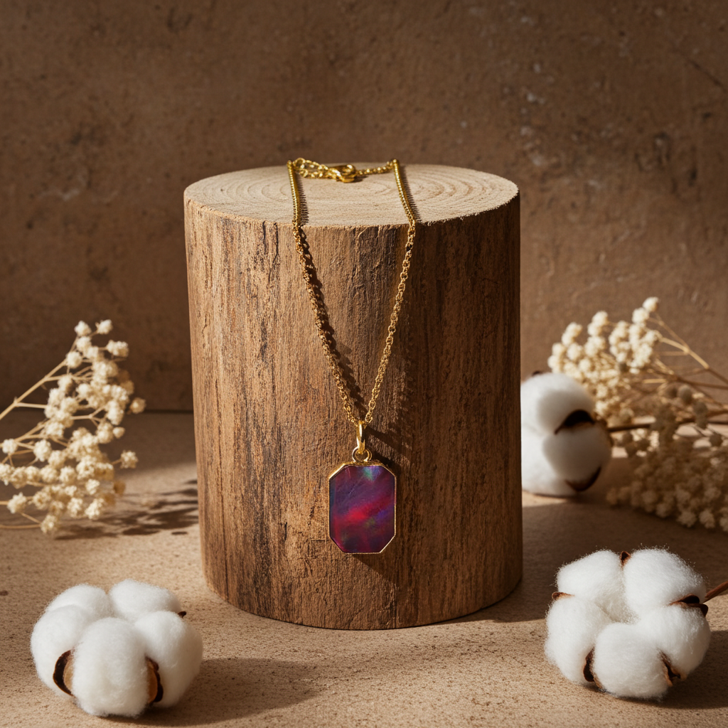 Vintage Dragon Opal Pendant Necklace