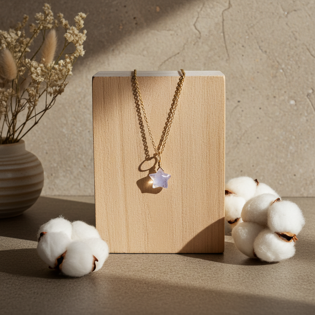 Rainbow Moonstone Star Necklace