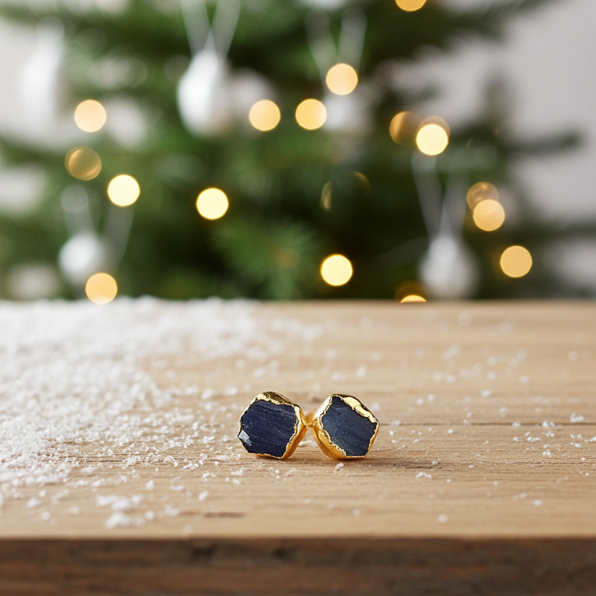 Raw Sapphire Stud Earrings jewelry