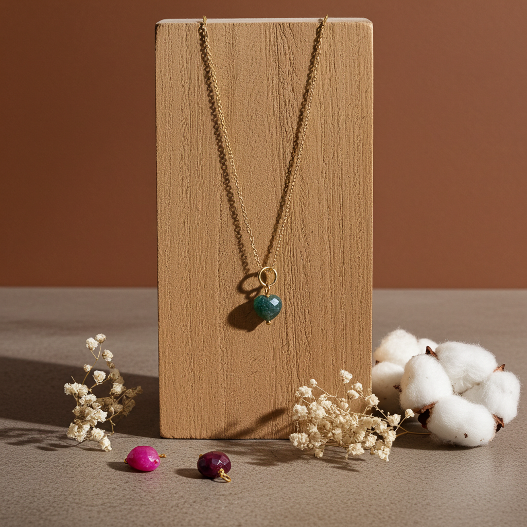 Gemstone Heart Pendant| 925 Silver Wire Wrapped Necklace| Handmade Heart Charm