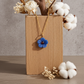 Carved Blue Onyx Flower Necklace
