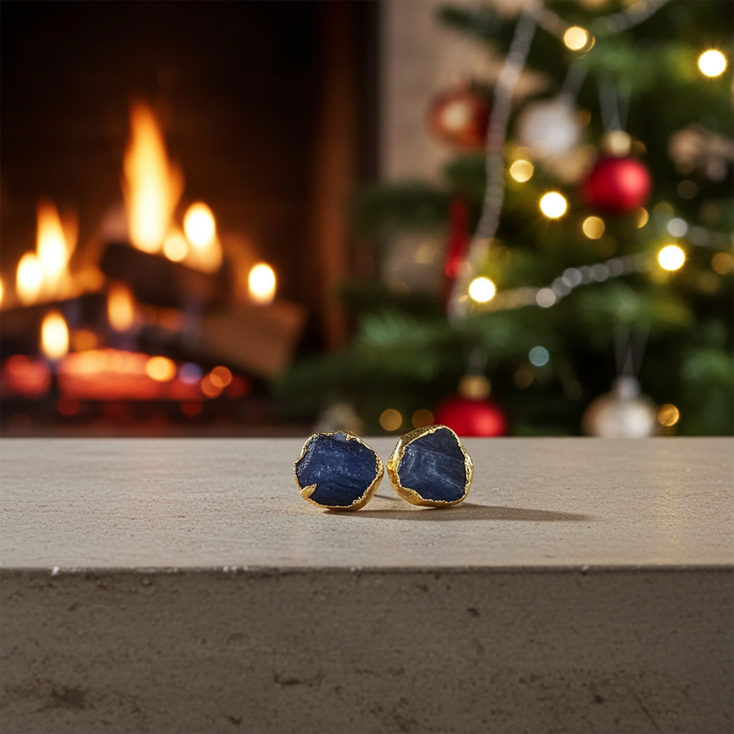 Raw Sapphire Stud Earrings jewelry 