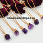 Raw Amethyst Gemstone Boho February Birthstone Necklace
