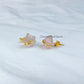 Natural Rose Quartz Star Earrings In 925 Sterling Silver