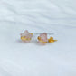 Natural Rose Quartz Star Earrings In 925 Sterling Silver