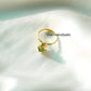 Peridot Crystal Ring | Rough Stone Wedding Jewelry | Boho Statement Ring