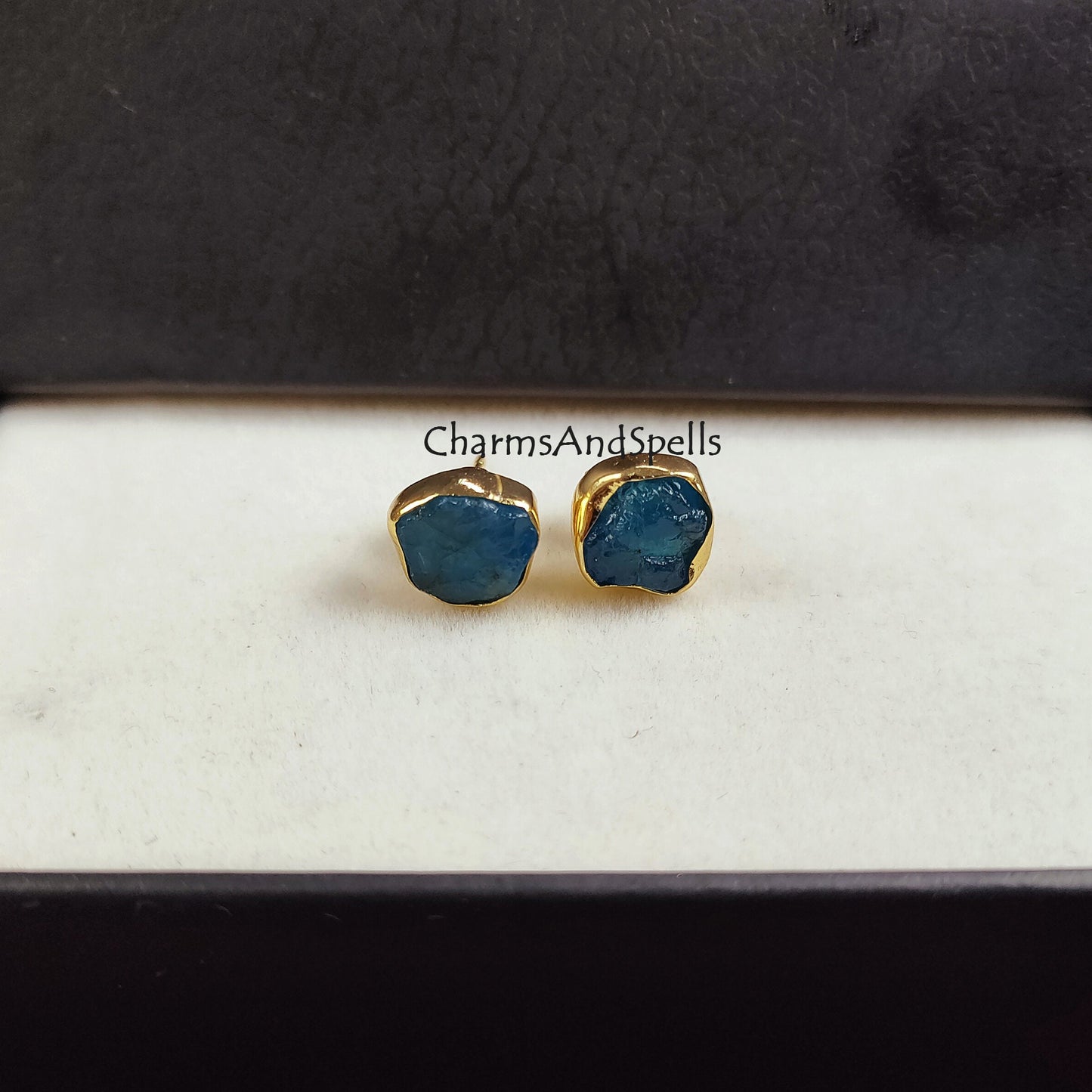 Neon Apatite Crystal Studs | Genuine Birthstone Jewelry | Gift for Women