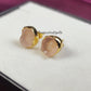 Rose Quartz Stud Earrings | Natural Pink Crystal Jewelry | Wedding Gift