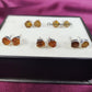 Natural Raw Yellow Citrine Gemstone Electroplated Earrings