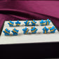 Howlite Turquoise Star Studs In Silver Wire Wrapping