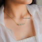 Natural Raw Aquamarine Electroplated Necklace, March Birthstone
