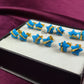 Howlite Turquoise Star Studs In Silver Wire Wrapping