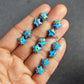Howlite Turquoise Star Studs In Silver Wire Wrapping