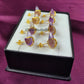 Natural Ametrine Moon Stud Earrings | 14K Gold Plated Healing Crystal |   Gift