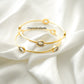 Crystal Bangle | Gold Plated Handmade Jewelry | Adjustable Boho Gift