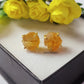 Amazing Rough Citrine Stud Earring in 925 Solid Silver
