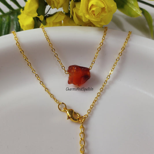 Amazing Raw Carnelian Crystal Boho Necklace Perfect For Gift