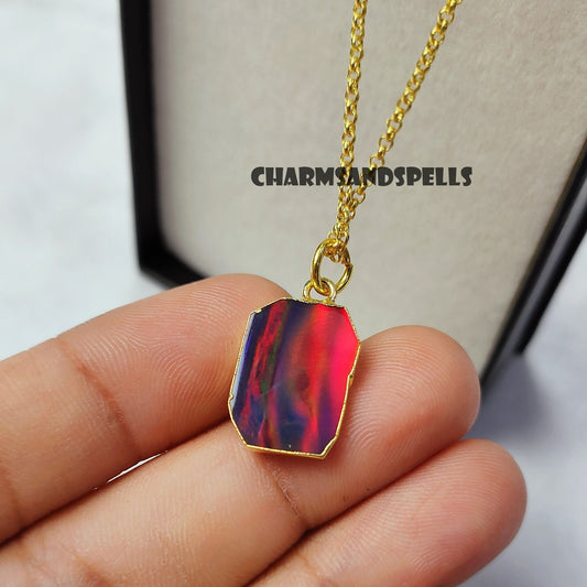Vintage Dragon Opal Pendant Necklace | Raw Opal Gemstone Jewelry | Gift for Her