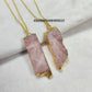 Raw Rose Quartz Crystal Necklace