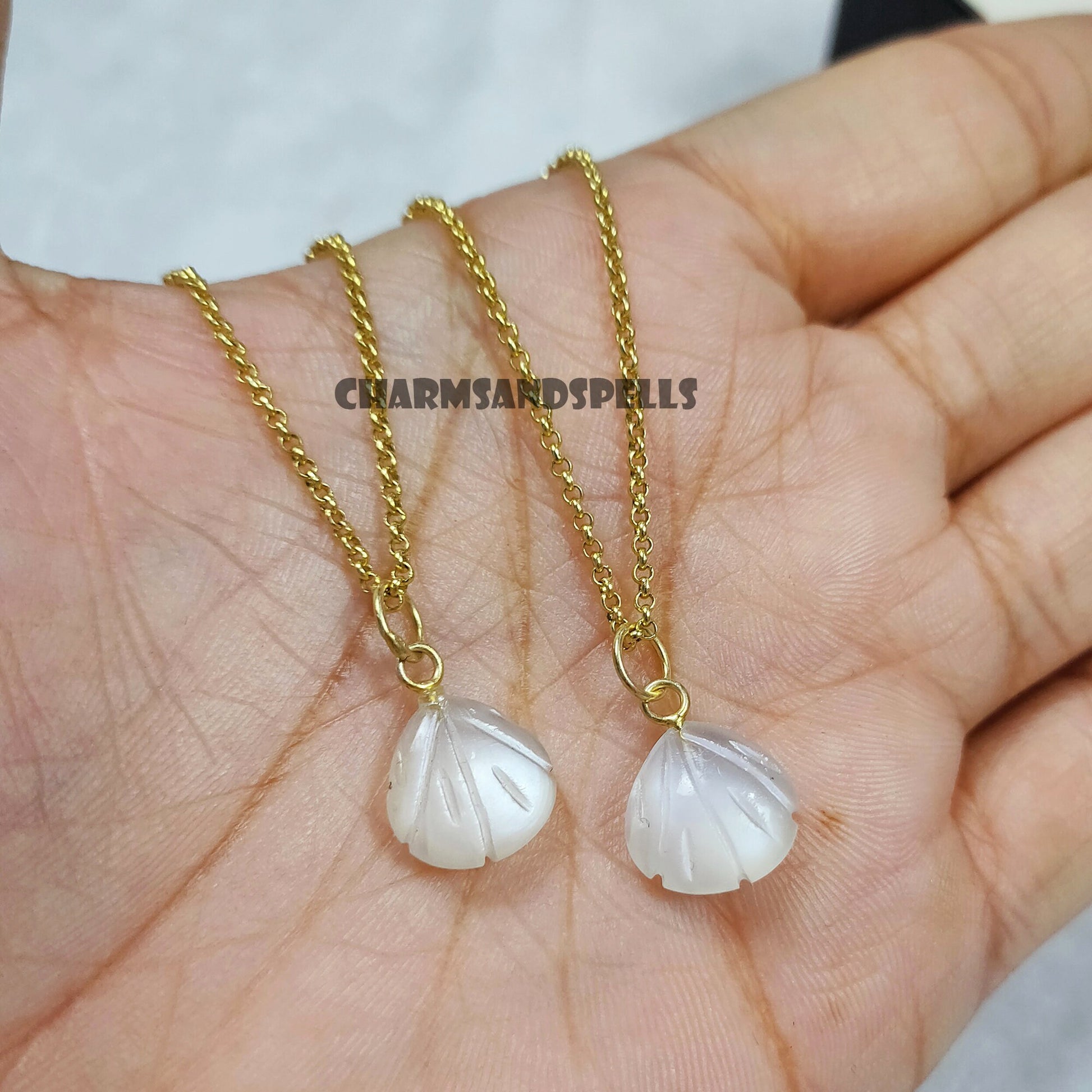 Natural White Moonstone Necklace