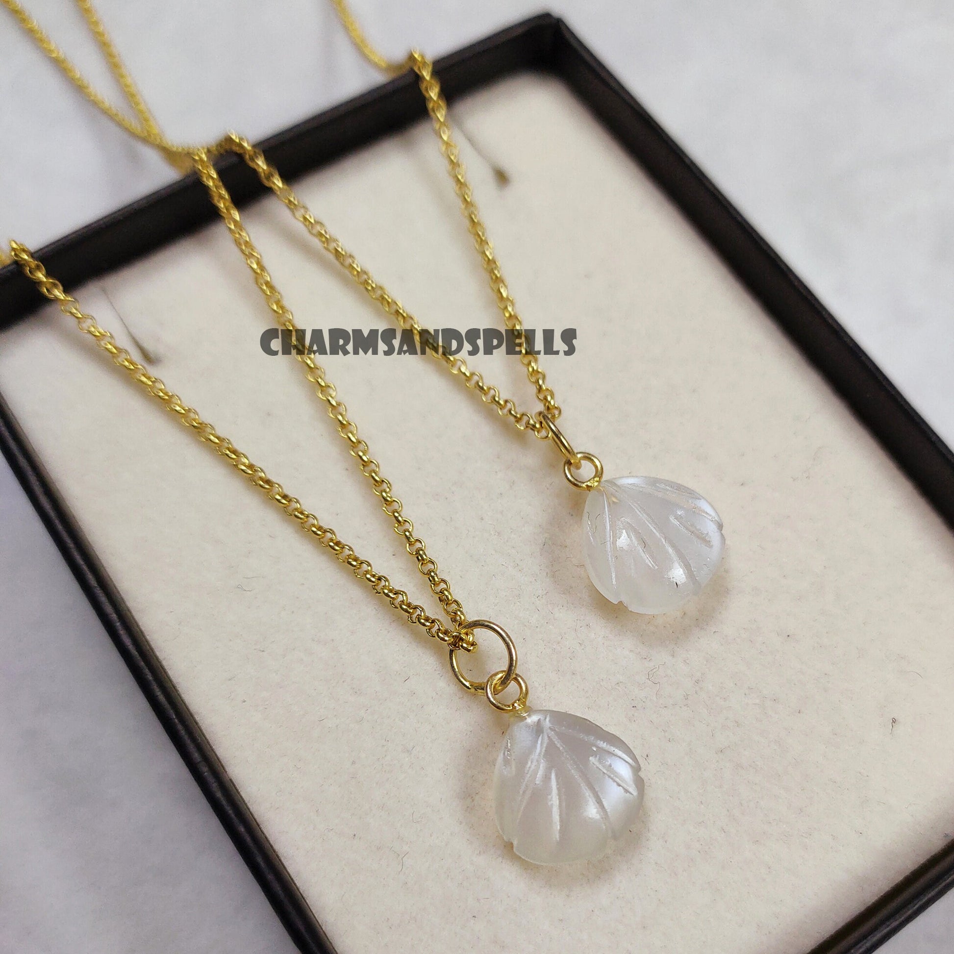 Natural White Moonstone Necklace