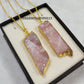 Raw Rose Quartz Crystal Necklace