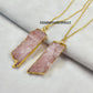 Raw Rose Quartz Crystal Necklace