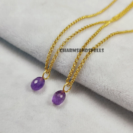 Amethyst Necklace | February Birthstone Jewelry | Minimalist Gift for Her