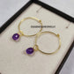 Dainty Amethyst Hoop Earrings
