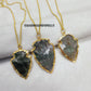 Moss Agate Arrowhead Pendant