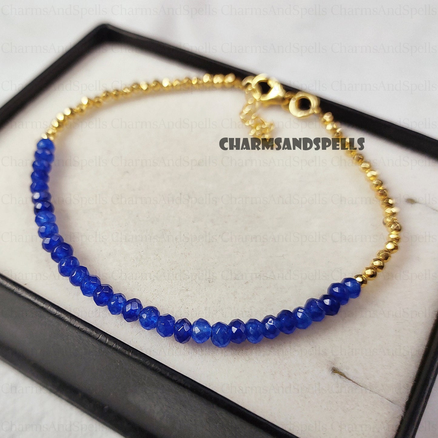Blue Sapphire Bracelet, September Birthstone Minimalist Gift