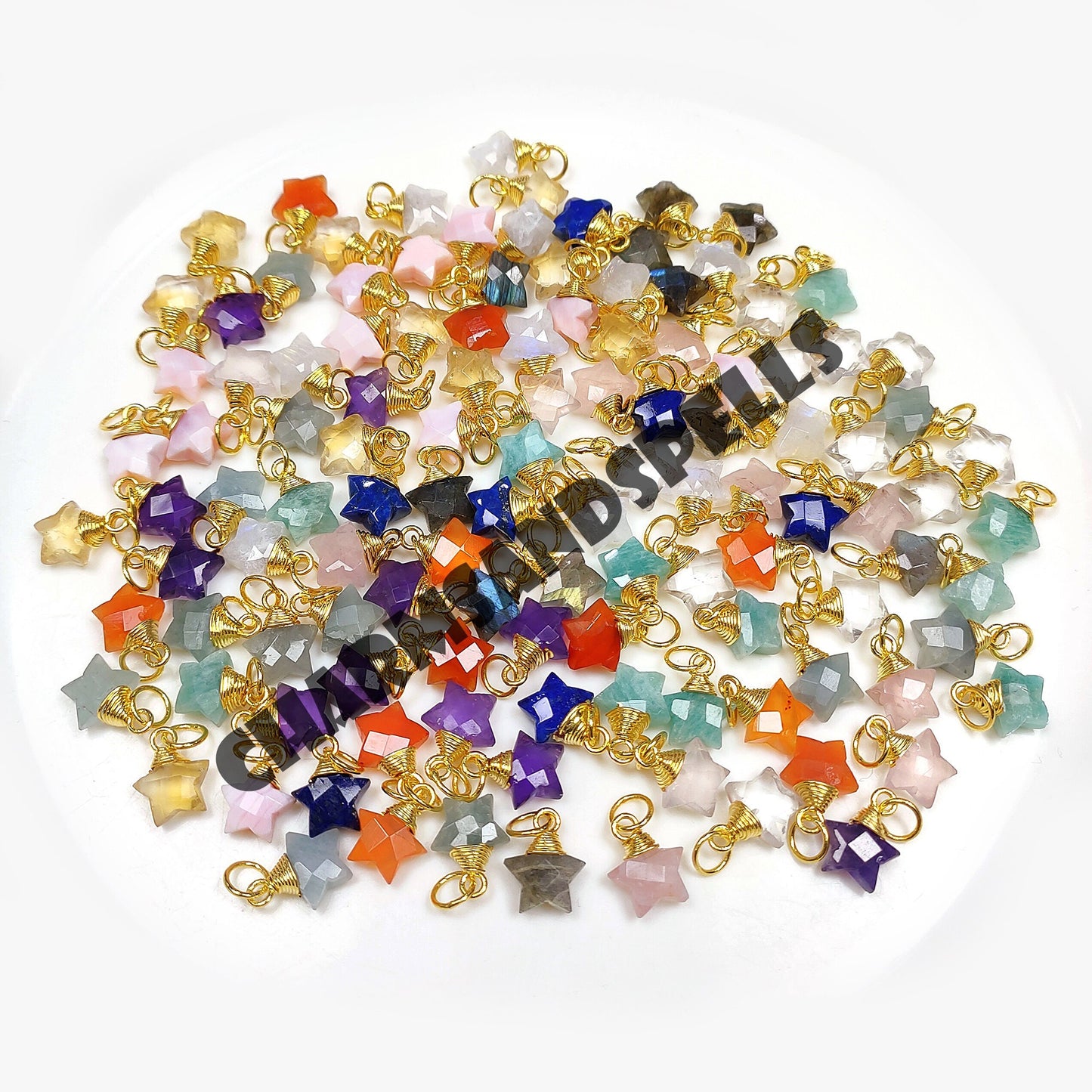 10mm Crystal Star Pendant Natural Stone