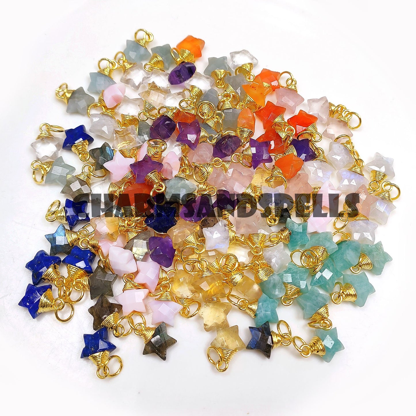 10mm Crystal Star Pendant Natural Stone
