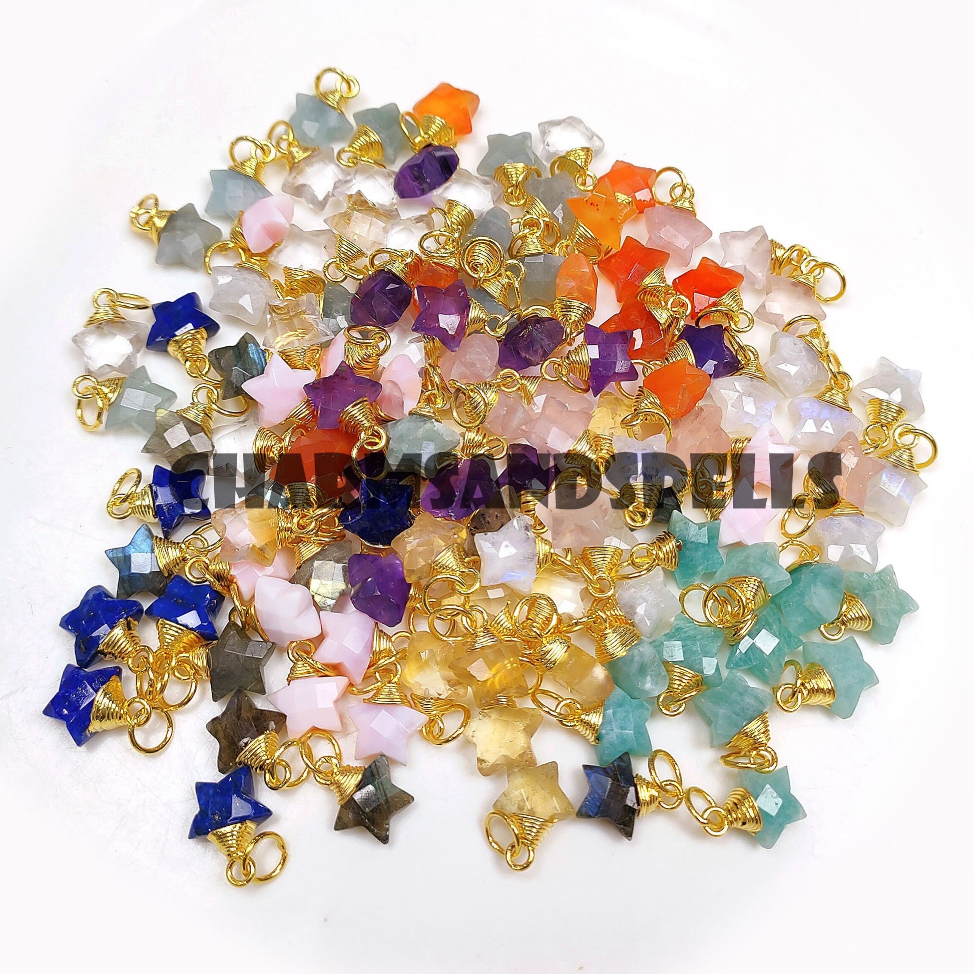 10mm Crystal Star Pendant Natural Stone