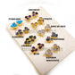 Raw Gemstone Stud Earrings Healing Crystal 3 Stone Studs