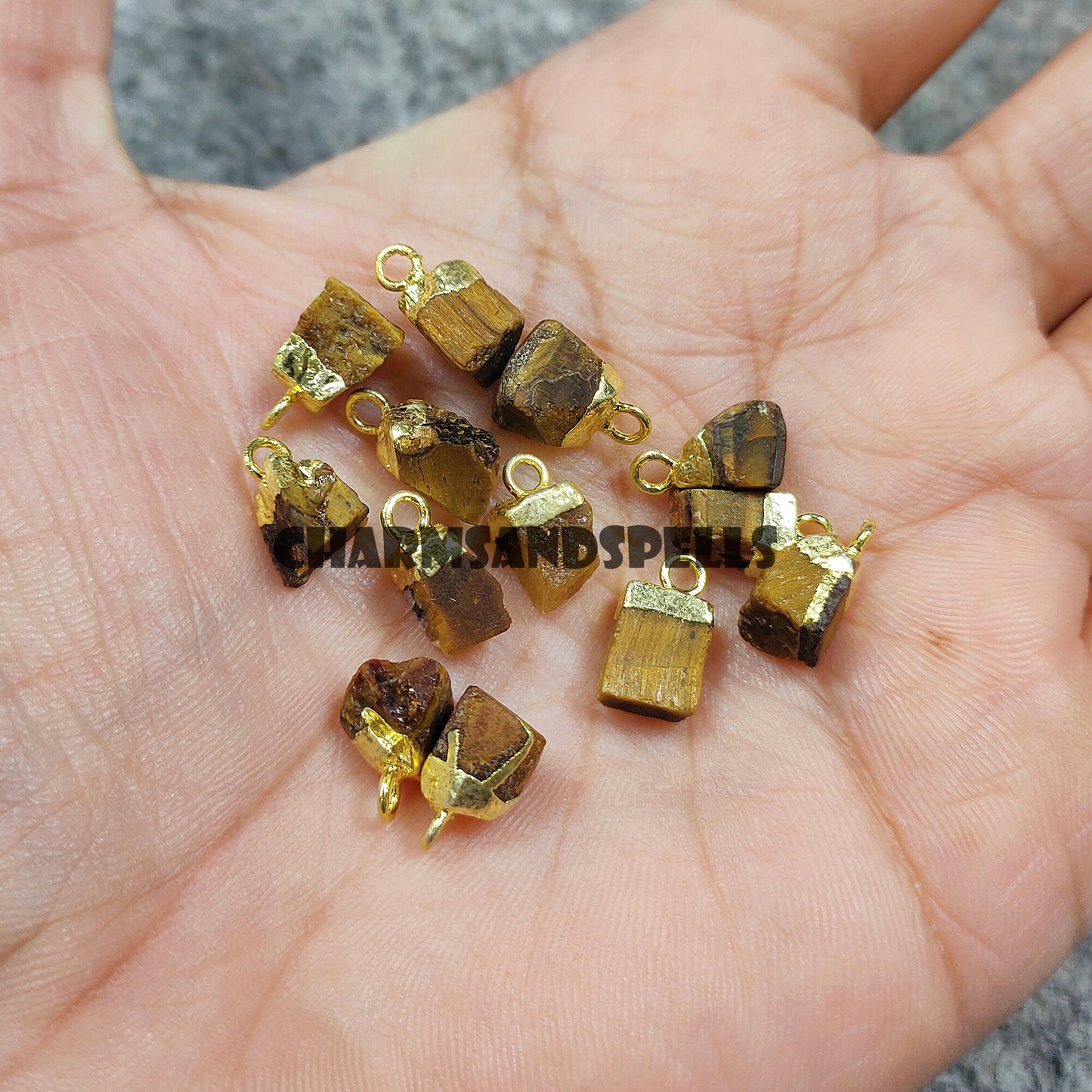 Tiger Eye Rough Pendant Connector