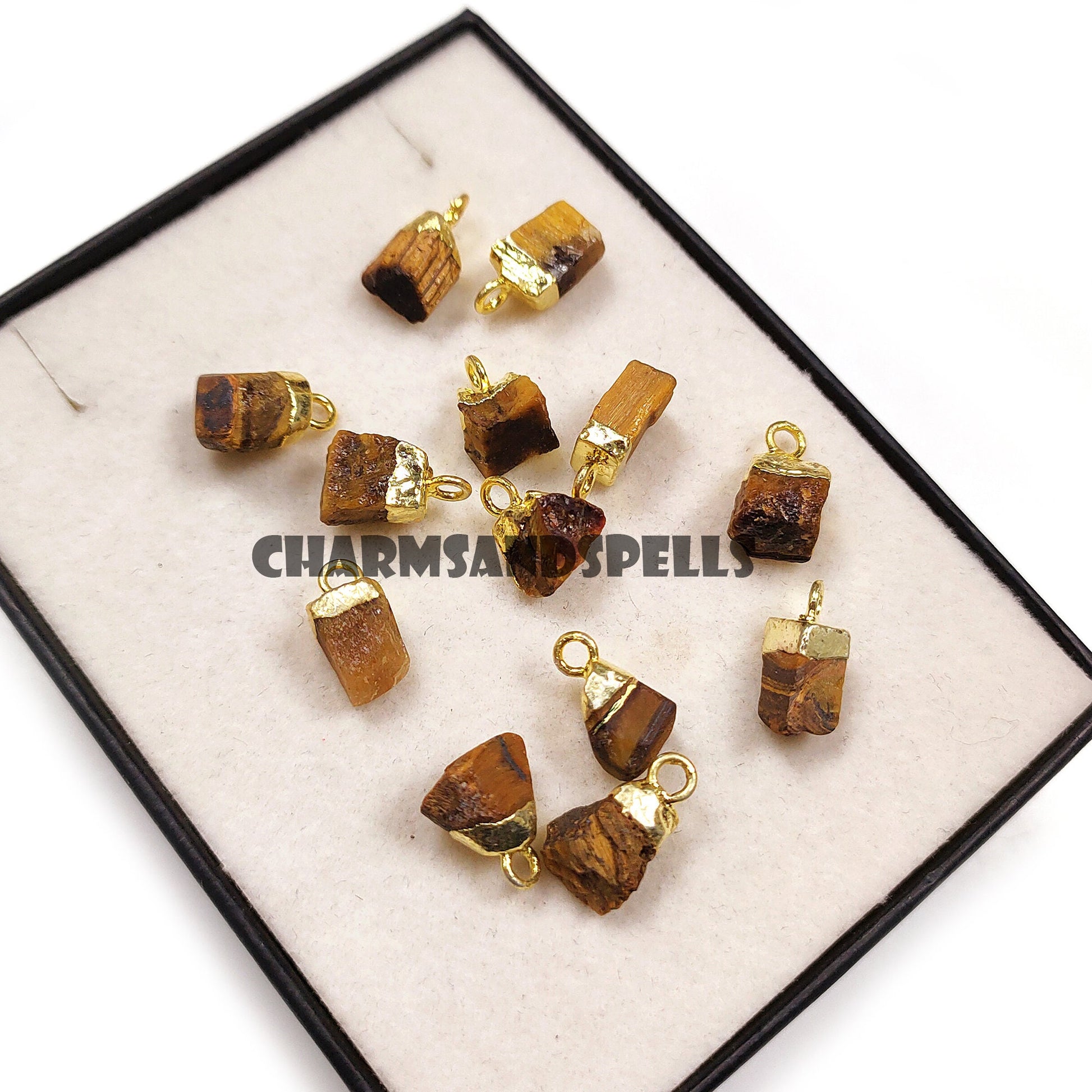 Tiger Eye Rough Pendant Connector