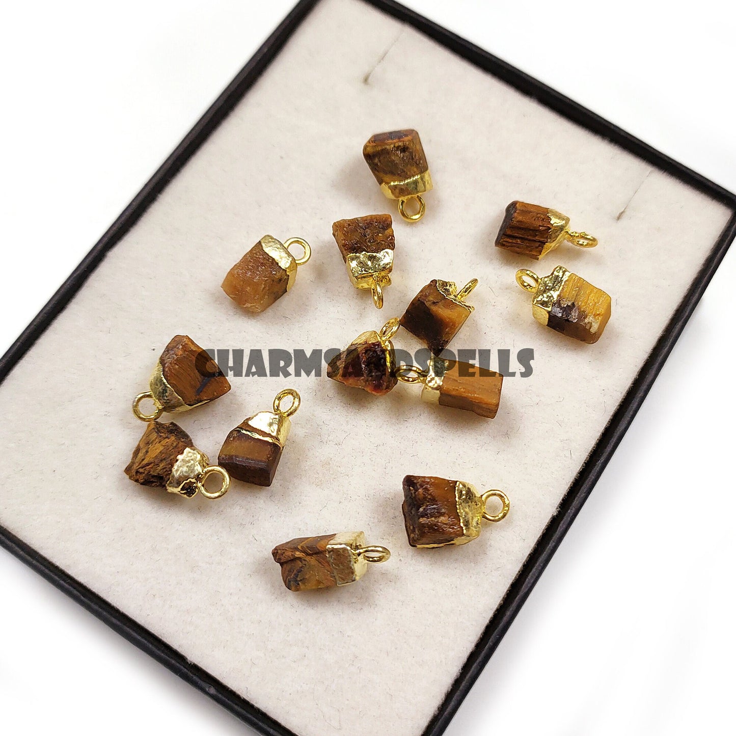 Tiger Eye Rough Pendant Connector