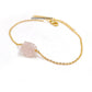 Raw Rose Quartz Bracelet, Gold Plated Crystal Jewelry, Natural Rough Stone Bracelet, Gift for Her