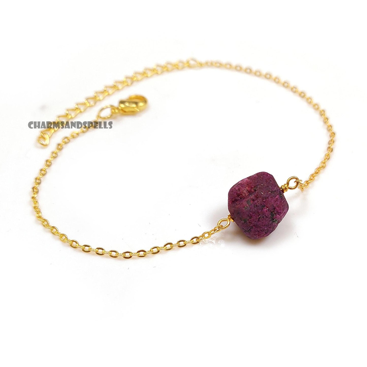 Dainty Ruby Bracelet | July Birthstone Jewelry | Minimalist Gift for Her
