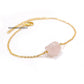 Raw Rose Quartz Bracelet, Gold Plated Crystal Jewelry, Natural Rough Stone Bracelet, Gift for Her