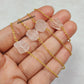 Raw Rose Quartz Bracelet, Gold Plated Crystal Jewelry, Natural Rough Stone Bracelet, Gift for Her